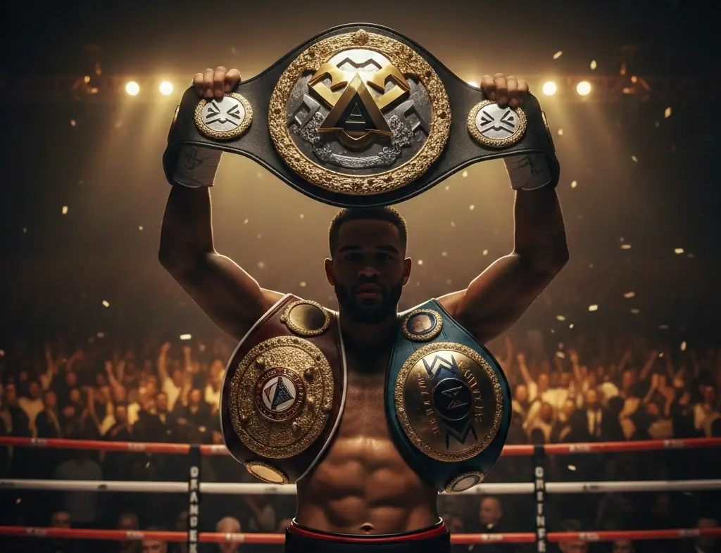 Apuestas boxeo WBA cinturones estructura campeón con tres cinturones en ring profesional