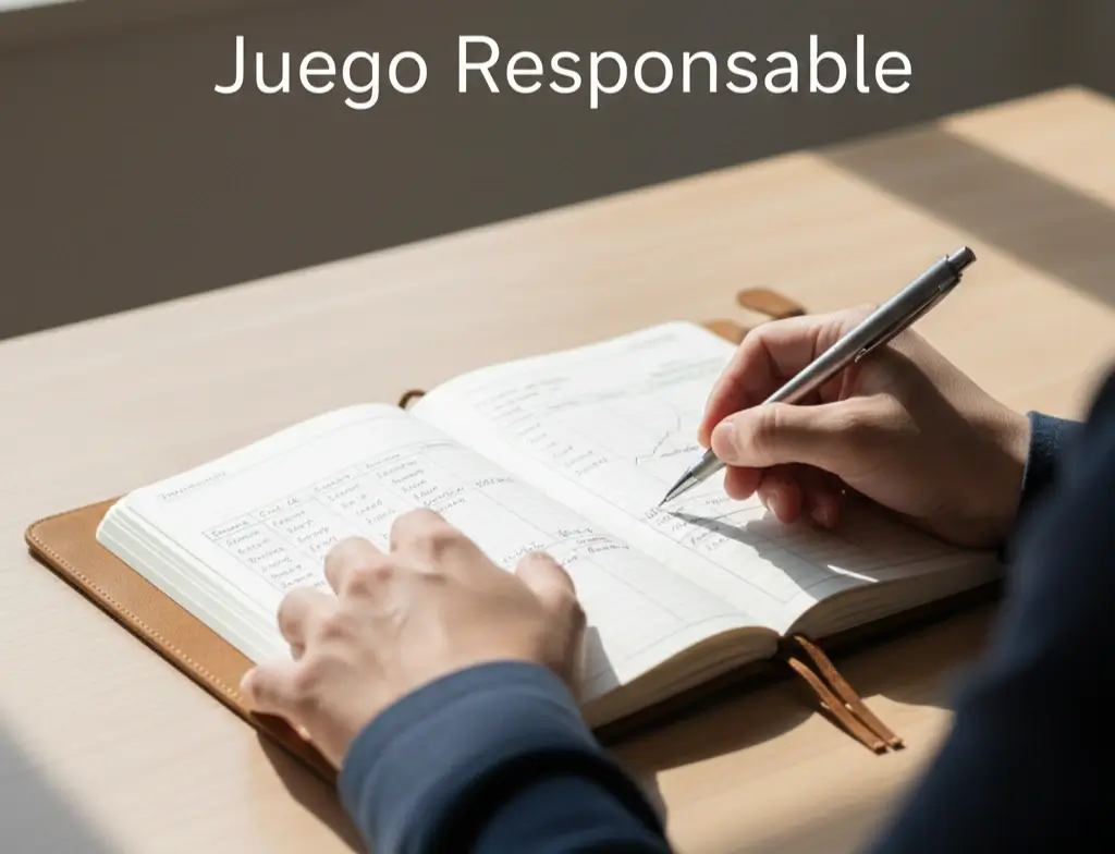 Juego responsable apuestas boxeo España herramientas persona revisando límites en cuaderno de control