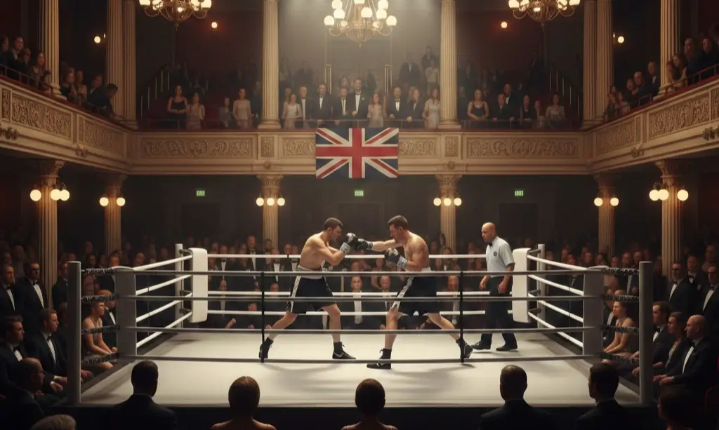 William Hill apuestas boxeo mercados cuotas seguidor inglés viendo combate en arena